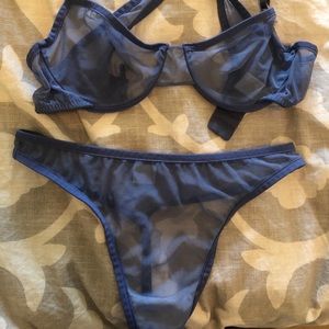 New! Sheer Free People Lingerie Set